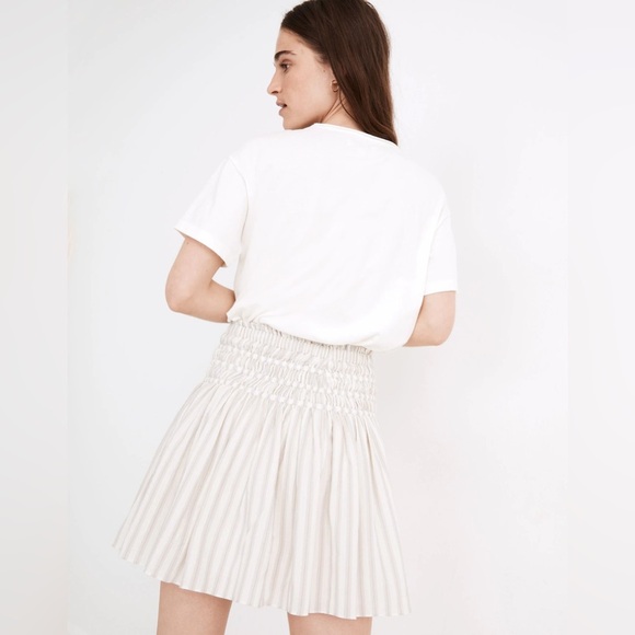 Madewell Smocked Pull-On Mini Skirt in Stripe - Picture 3 of 8